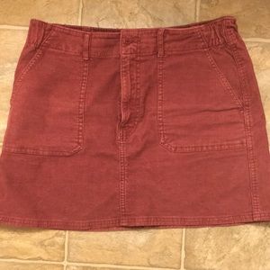 American Eagle burgundy corduroy mini skirt